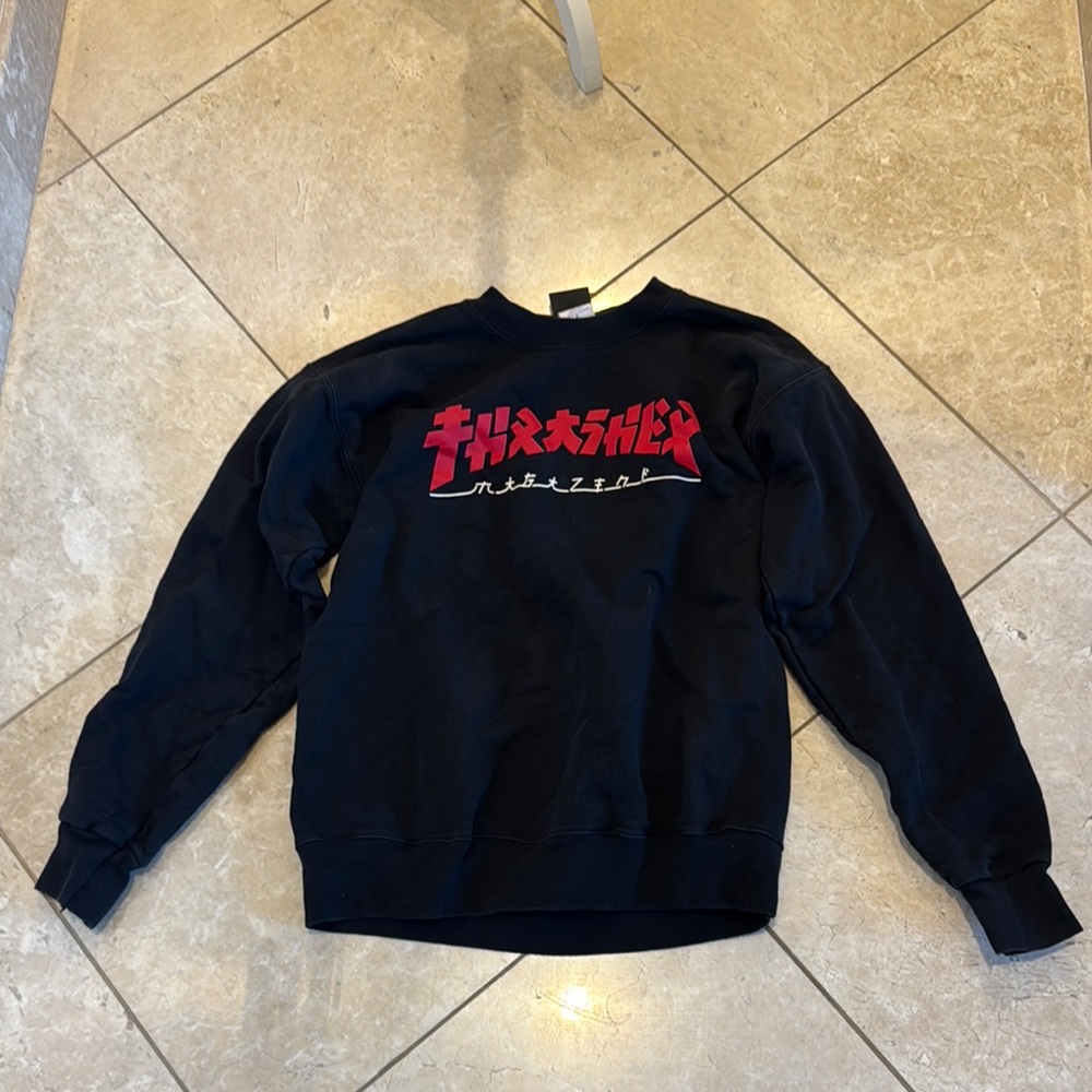 Thrasher Black and Red Crewneck Sweater